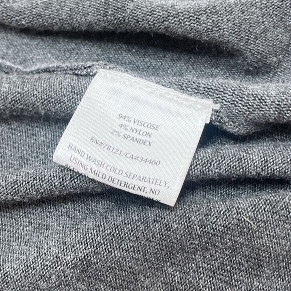 Eileen Fisher Sweater‎ Medium Petite Gray Cardigan Open Front Viscose Flowy - Picture 6 of 9